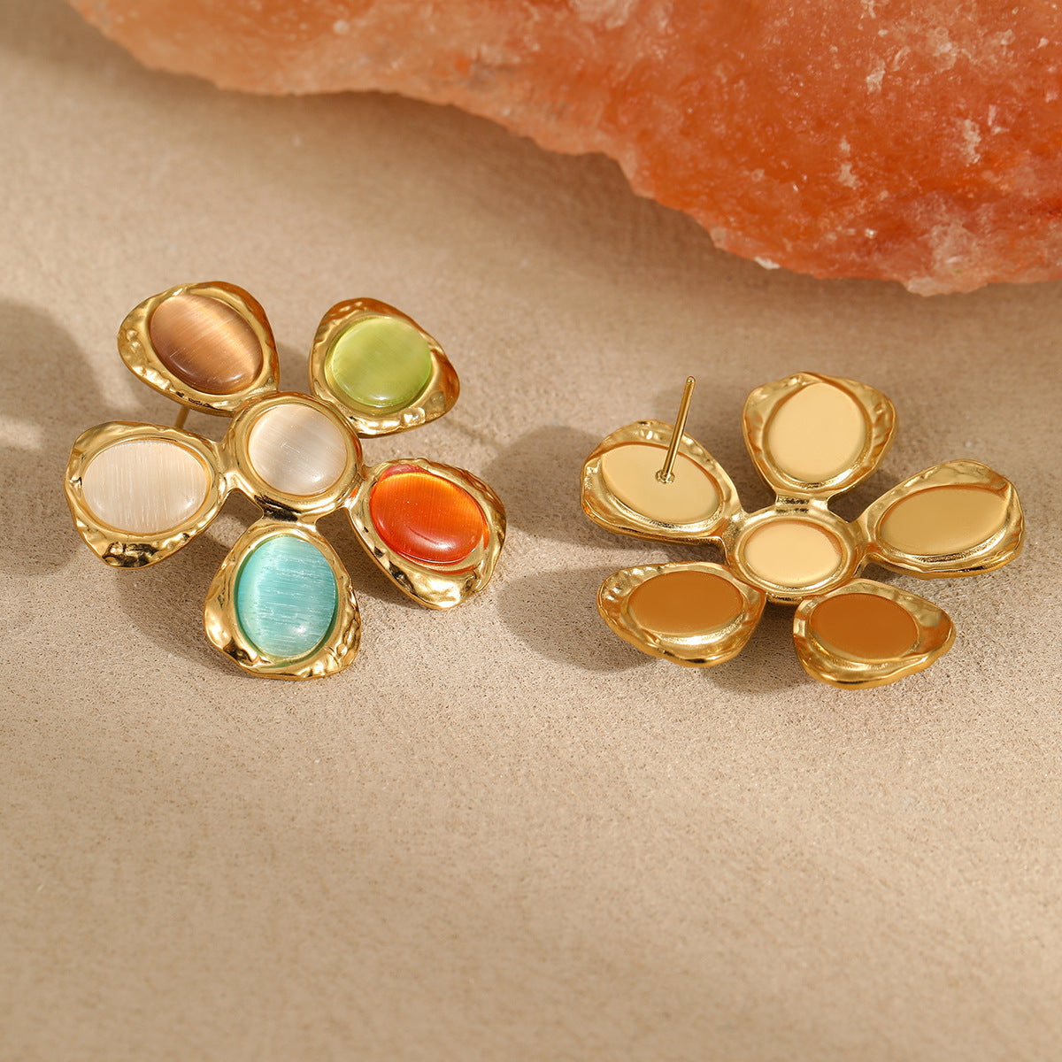 "Golden Bloom β Floral 18K Statement Set"