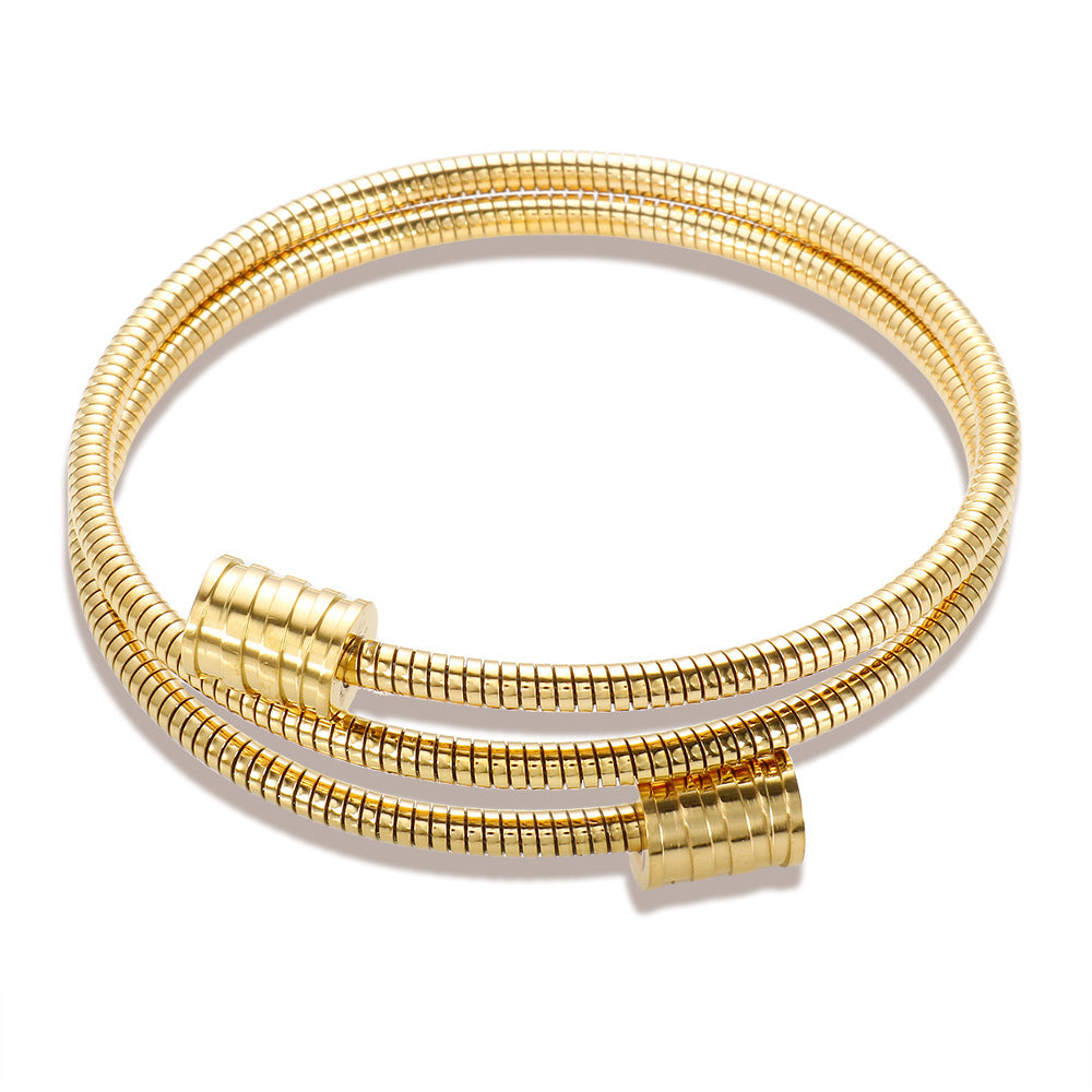 "Orbit Bound β Minimalist Steel Cuff Bracelet"