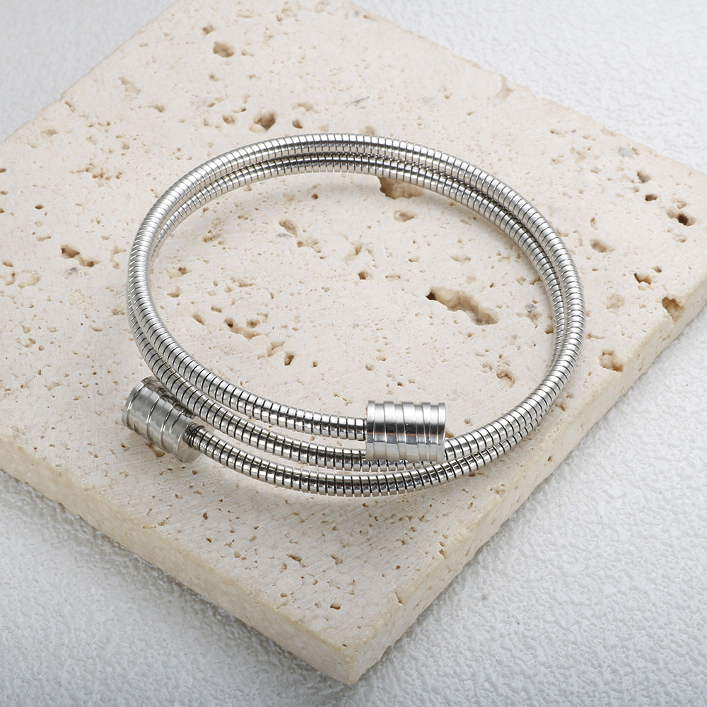 "Orbit Bound β Minimalist Steel Cuff Bracelet"