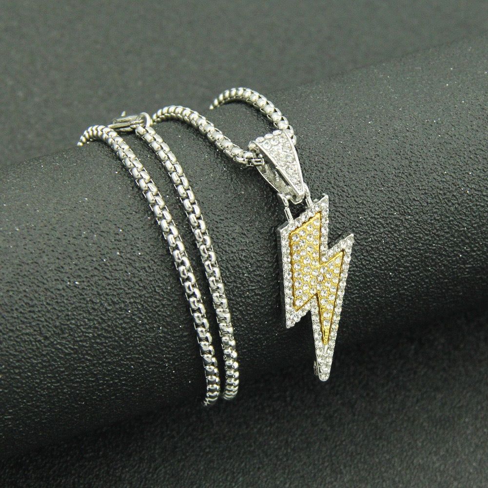 "Strike Chain – Lightning Diamond Pendant"