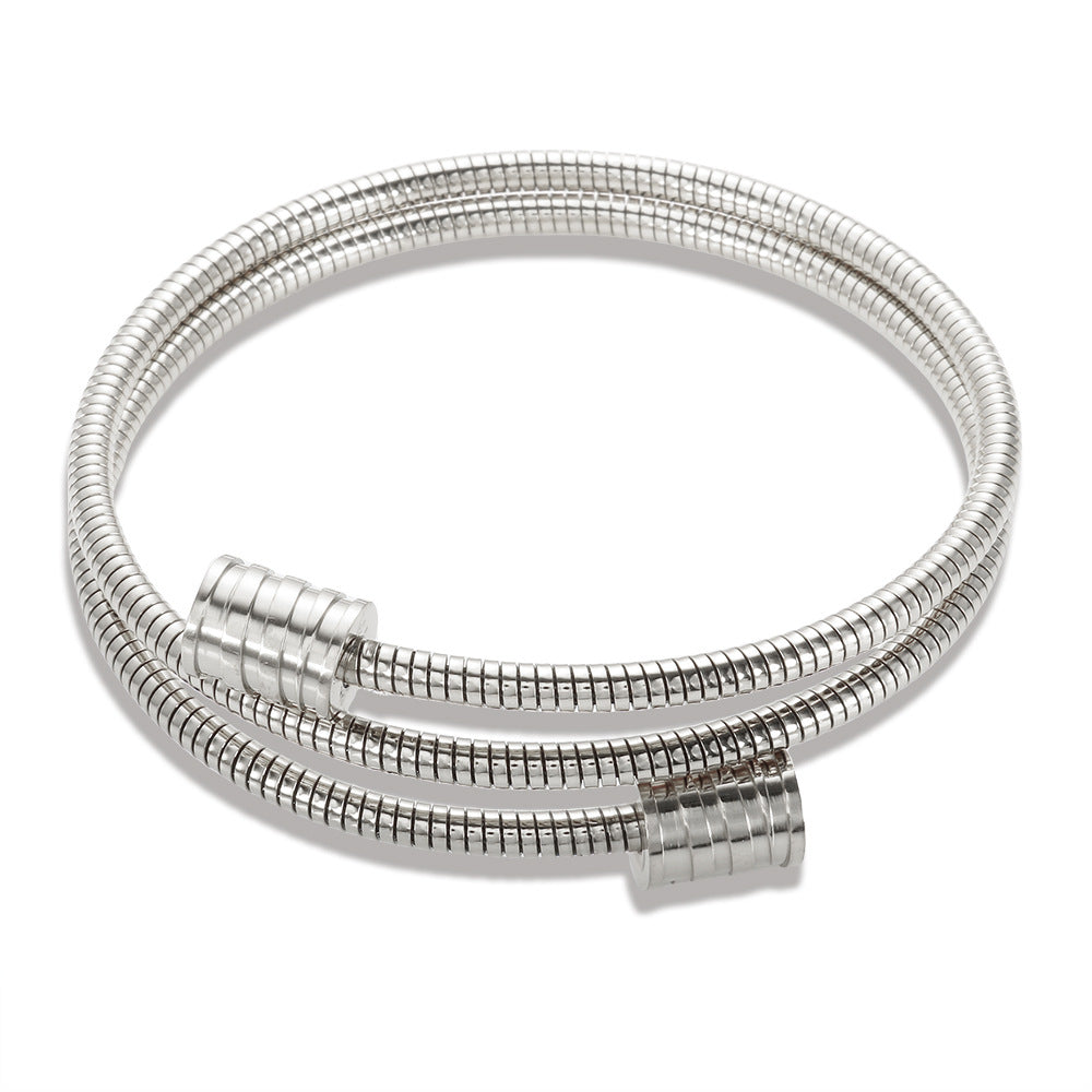 "Orbit Bound β Minimalist Steel Cuff Bracelet"