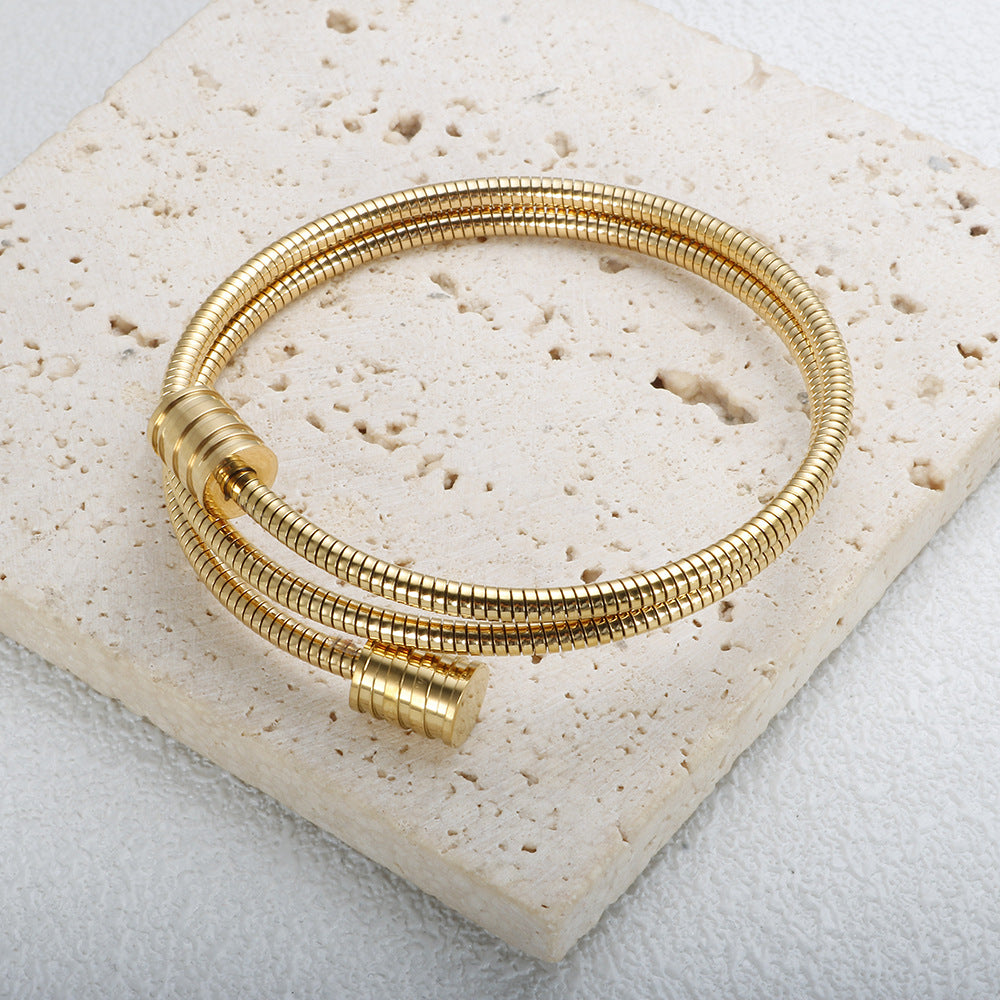 "Orbit Bound β Minimalist Steel Cuff Bracelet"