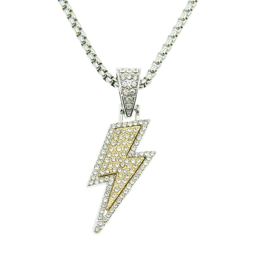 "Strike Chain – Lightning Diamond Pendant"