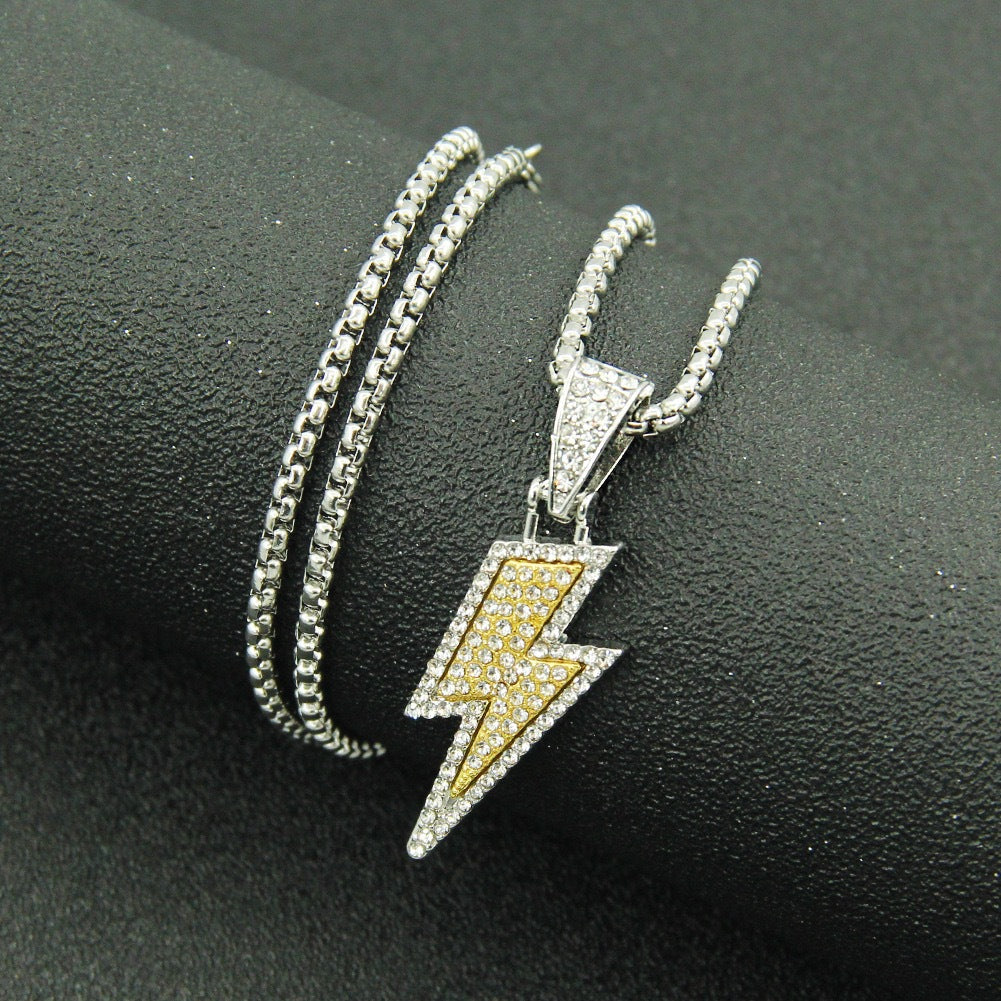 "Strike Chain – Lightning Diamond Pendant"