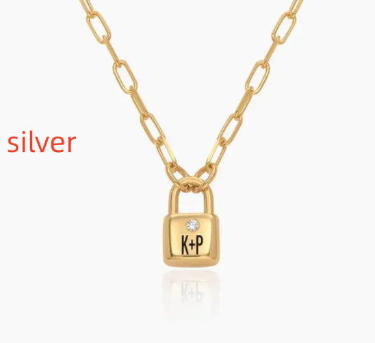"Locked in Love – Engraved Padlock Necklace"