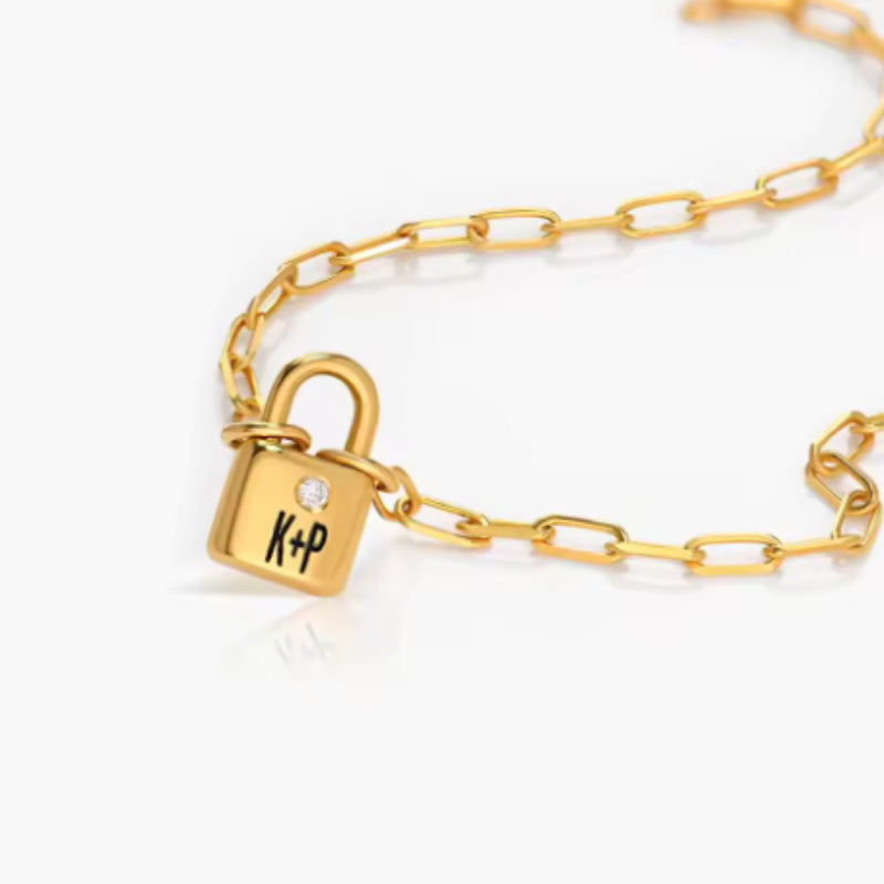 "Locked in Love – Engraved Padlock Necklace"