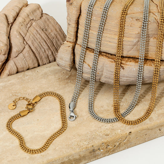 "Dual Luxe Link Chains – Gold & Steel Set"