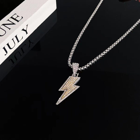 "Strike Chain – Lightning Diamond Pendant"