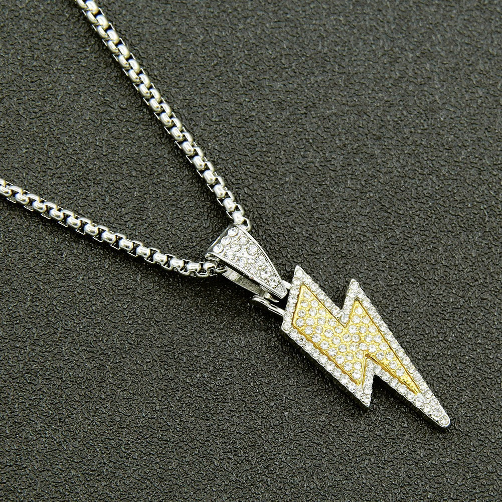 "Strike Chain – Lightning Diamond Pendant"
