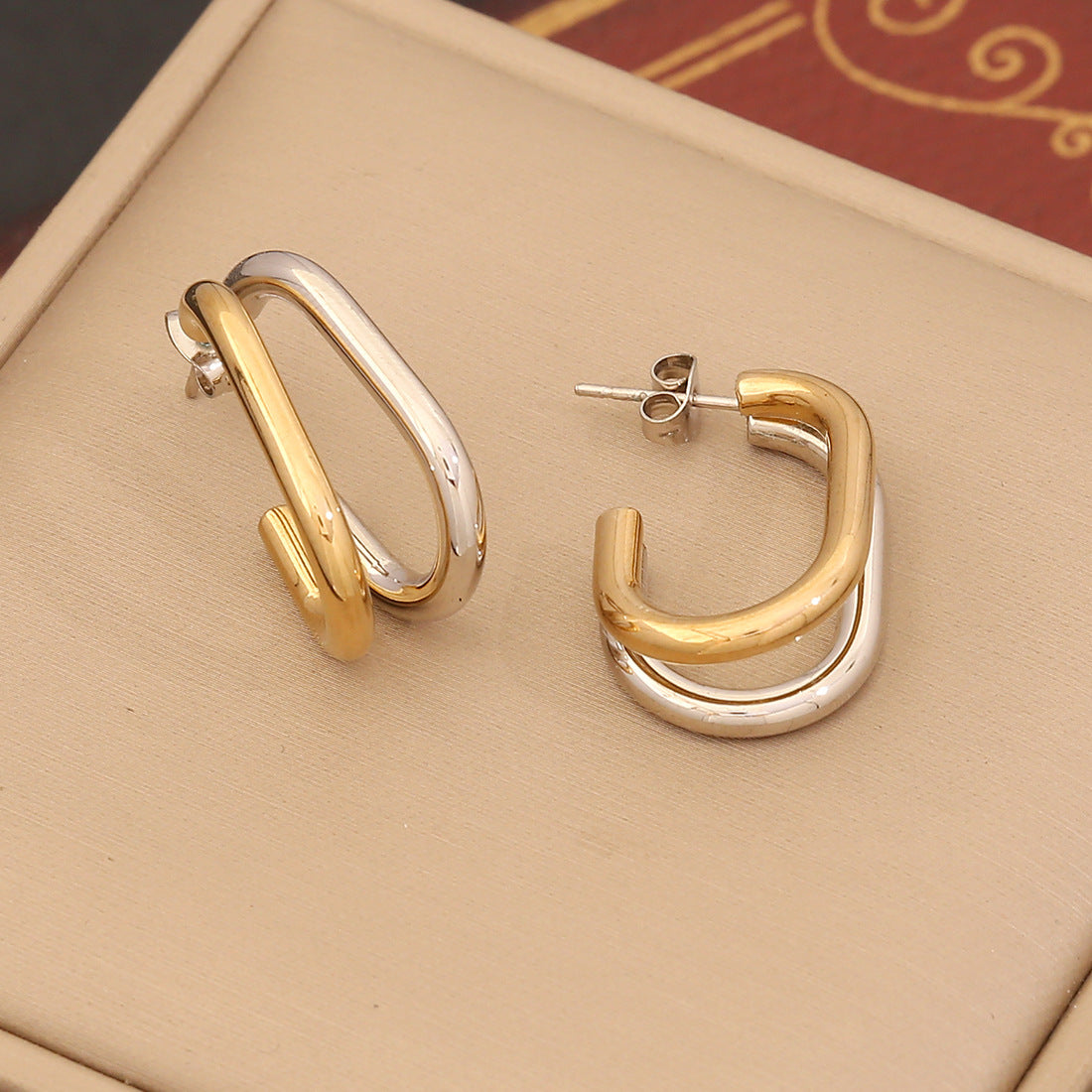 "Quad Luxe – Geometric Hoop Earrings"